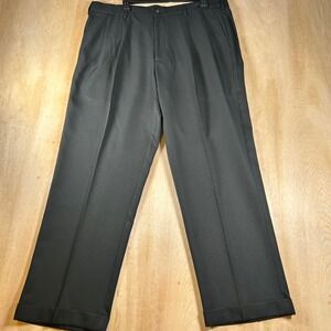 Pro Tour CoolPlay Mens Black Pleated Golf Pants 38x30 Cuffed Trousers